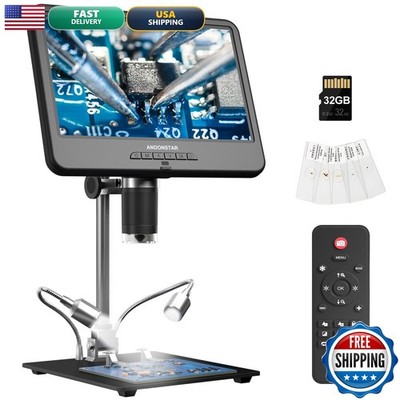 Andonstar AD210 10.1 Inch LCD Digital Microscope for Soldering, Coin