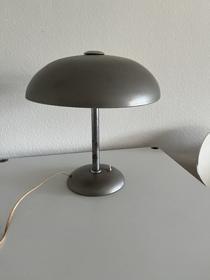 Original ! Helo Schreibtischlampe Tischleuchte 30er Jahre Bauhaus - silberfarben