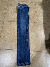 Wrangler 20X Boys Straight Blue Denim Jeans Regular Fit Zip Button Size 20X