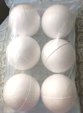 white styro foam 6 pk 3" Balls Sphere Art Craft New