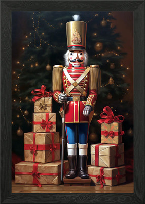 Weihnachten Nussknacker gerahmtes Wandbild Poster Leinwanddruck Bild