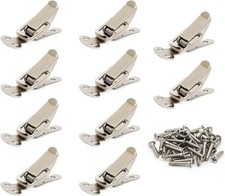 10 Pack Stainless Steel Spring Loaded Toggle Latch, Small Clamp Clip with Screws