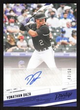 2021 PANINI CHRONICLES YONATHAN DAZA PR-YD PRESTIGE AUTOGRAPHS BLUE /50 ROCKIES