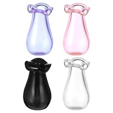 4Pcs Miniature Glass Vases in Assorted Color for Home Decoration