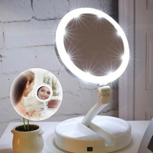 LED Folding Double Sided Makeup Mirror 10x, photo 2