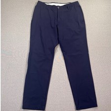 Under Armour Golf Chino Pants Mens 36x30 Navy Blue Flat Front Straight Leg