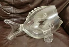 Blenko Style Clear Blown Glass Fish Bowl Vase Terrarium MCM 12" long