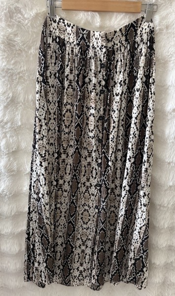 WITCHERY Printed Pleat Button Front Slip A Line Skirt Size 8