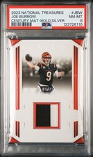 2023 NATIONAL TREASURES CENTURY MATERIALS HOLO SILVER #JBW JOE BURROW 5/25 PSA 8