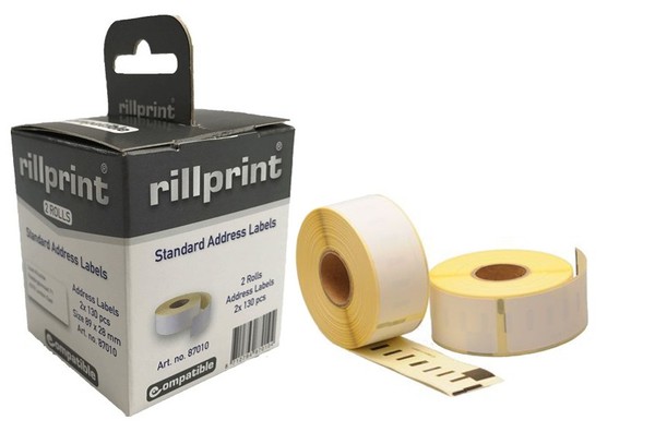 Rillstab Rollenetiketten 89 X 36 Mm Weiß 2 Rollen à 260 Etiketten-image
