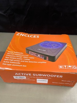 Znclces 2025 Upgraded 10''1200W Slim Car Subwoofer, Blue