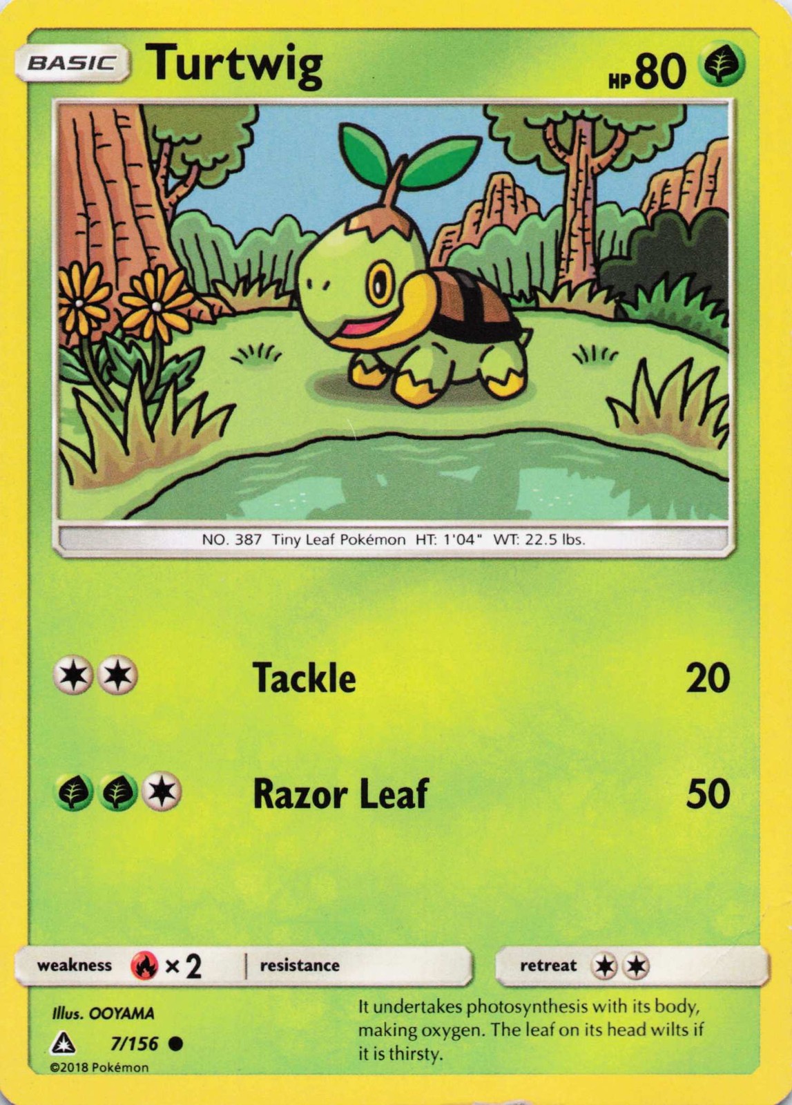 Turtwig (7) Common Normal 2018 SM - Ultra Prism 7/156 *Damaged Check Images*