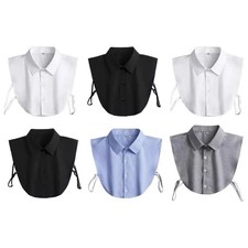 Women Shirt Fake Collar Detachable Lapel Dickey Half Tops Blouse Bib Adjustable