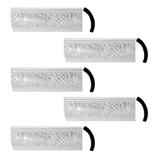 Ornate Cornice White Urethane Brook Design 5 Pieces Totaling 236.25" Length