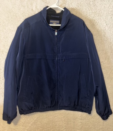 Dockers Men's Dark Blue Jacket Coat Size XL Full Zip Soft Warm - 第 1/9 張圖片