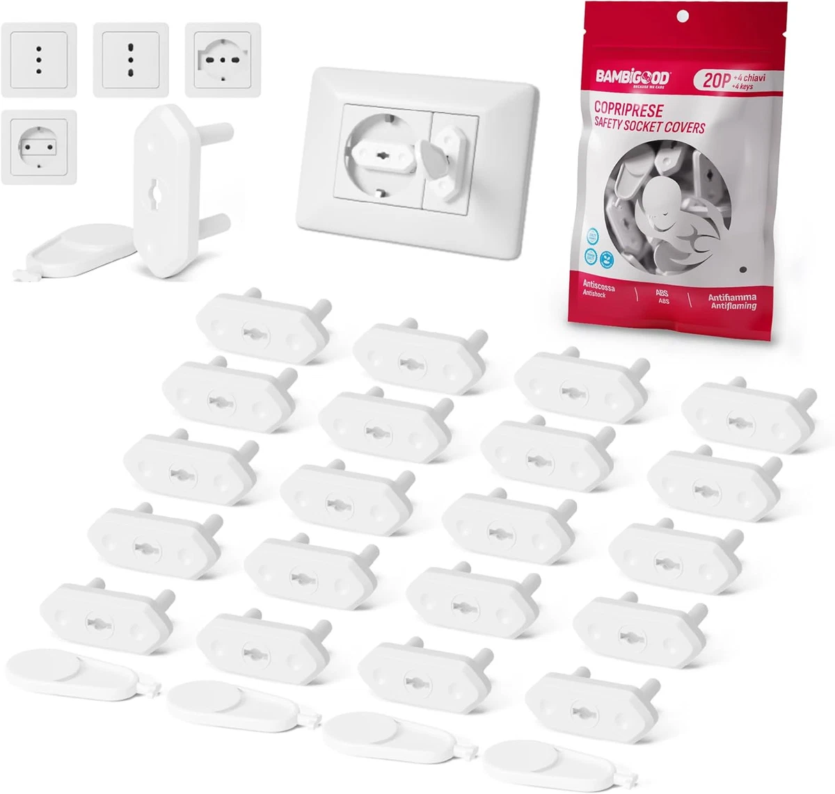Copripresa di corrente a prova di - Copriprese di sicurezza per bambini, copriprese elettriche di sicurezza per i bambini | Protezione delle prese di corrente adatta