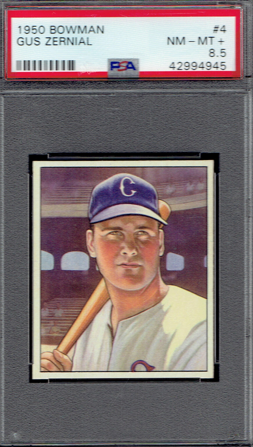 1950 Bowman 4 Gus Zernial.  PSA 8 .5 NMMT+. Pop. 1 w/ only 2 higher! (TX4945-C).