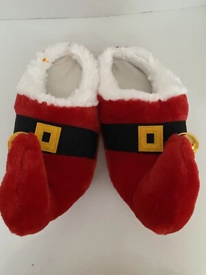 DanDee Santa Elf Slippers Red Cuddly Bell Slippers Adult Medium New - Image 1 of 4