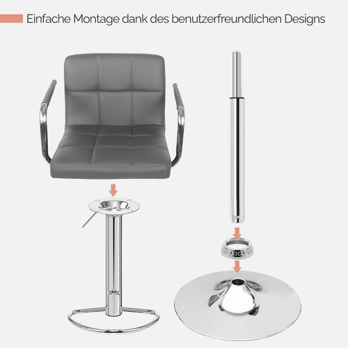 MIADOMODO® Barstuhl Barhocker 2er Set mit Fußstütze Höhenverstellbar Kunstleder - Bild 117 von 144