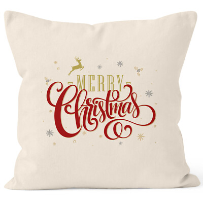 Kissenbezug Merry Christmas Weihnachten Geschenk Kissen-Hülle Deko-Kissen 40x40
