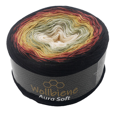 Wollbiene Aura Soft Bobbel 250g Farbverlauf   1000m LL Stricken Häkeln