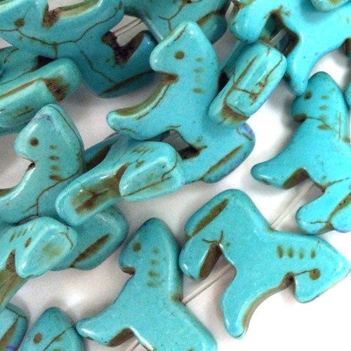 Howlite Zuni Horse Bead Magnesite Turquoise Loose Beads 24pcs Horse Pendant 15" - Picture 26 of 94