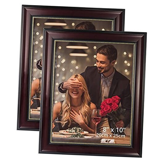 Picture Frame for Tabletop Display and Wall Mounting Wooden 2 8x10 Brown