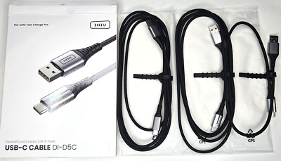 INIU 3er Pack USB-C Ladekabel DI-D5C Typ C 3.1A  0,5m + 2m + 2m - USB C auf USB