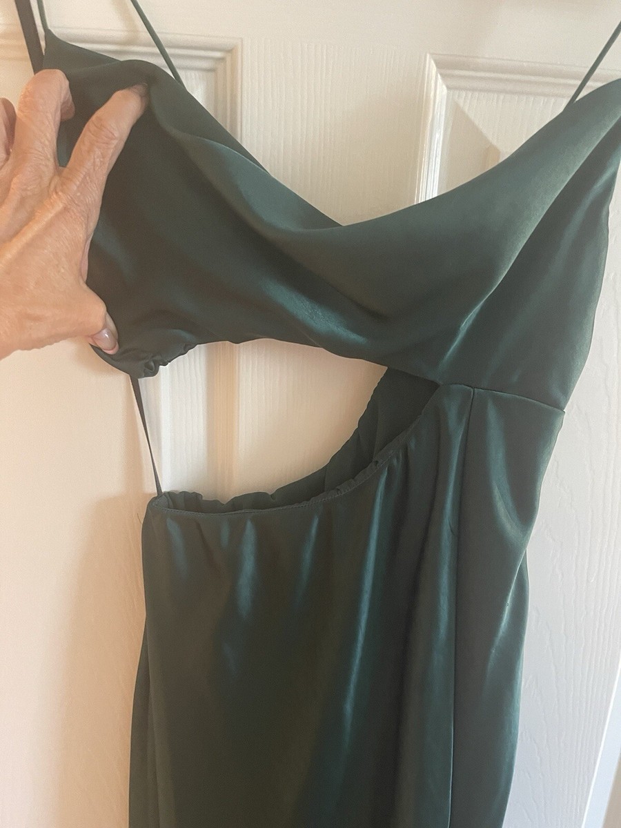 peggy's on the green dress code Two Tone Satin Back Cutout A Line Mini Dress Green – Dolls Kill main image 0
