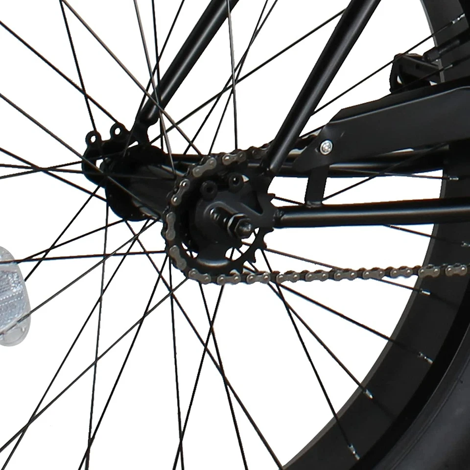 26"X4” Fat Tire Negro Cruiser Bike Luxe Coaster Brake Rise Manillar Cómodo Asiento Foto 3 de 4