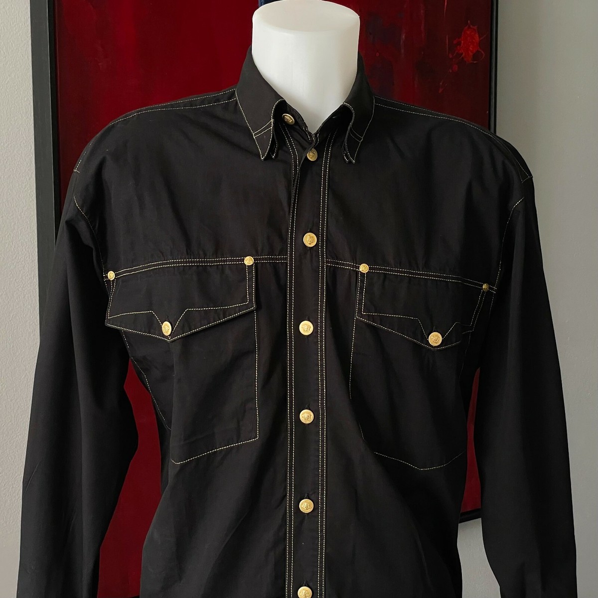 VERSACE JEANS SIGNATURE ブラックシャツ XL VERSACE JEANS SIGNATURE ブラックシャツ XL