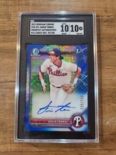 GAVIN TONKEL 2022 Bowman Chrome 1st Blue Choice Refractor Auto /150 SGC 10/10