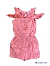 Justice Girls Shorts Romper Pink With Pockets and Elastic Waist Size 14