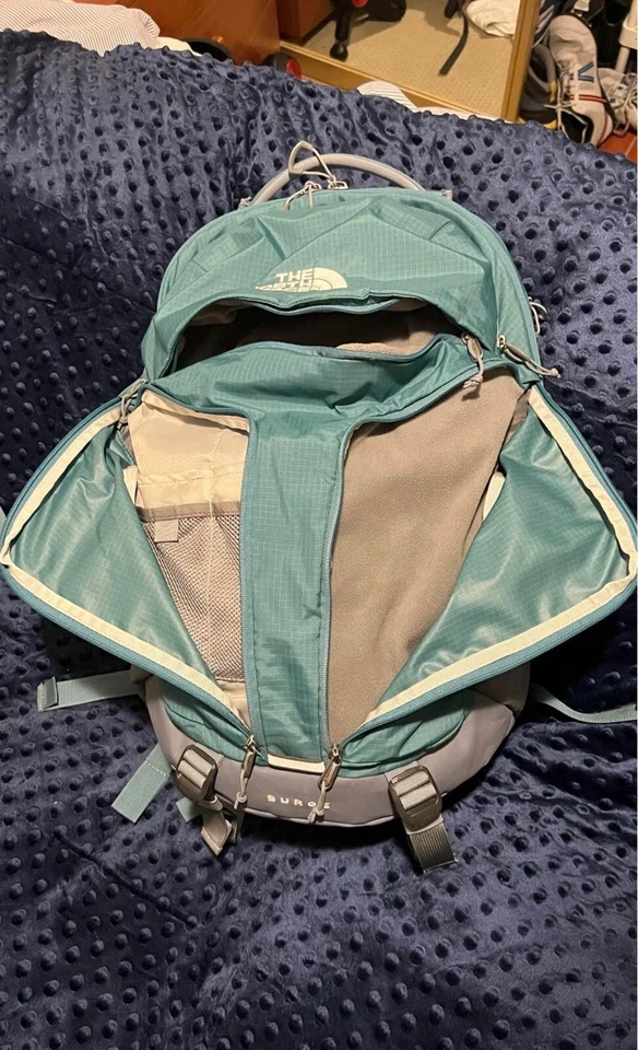 Unique north face surge backpack aqua colour - image 4 of 4