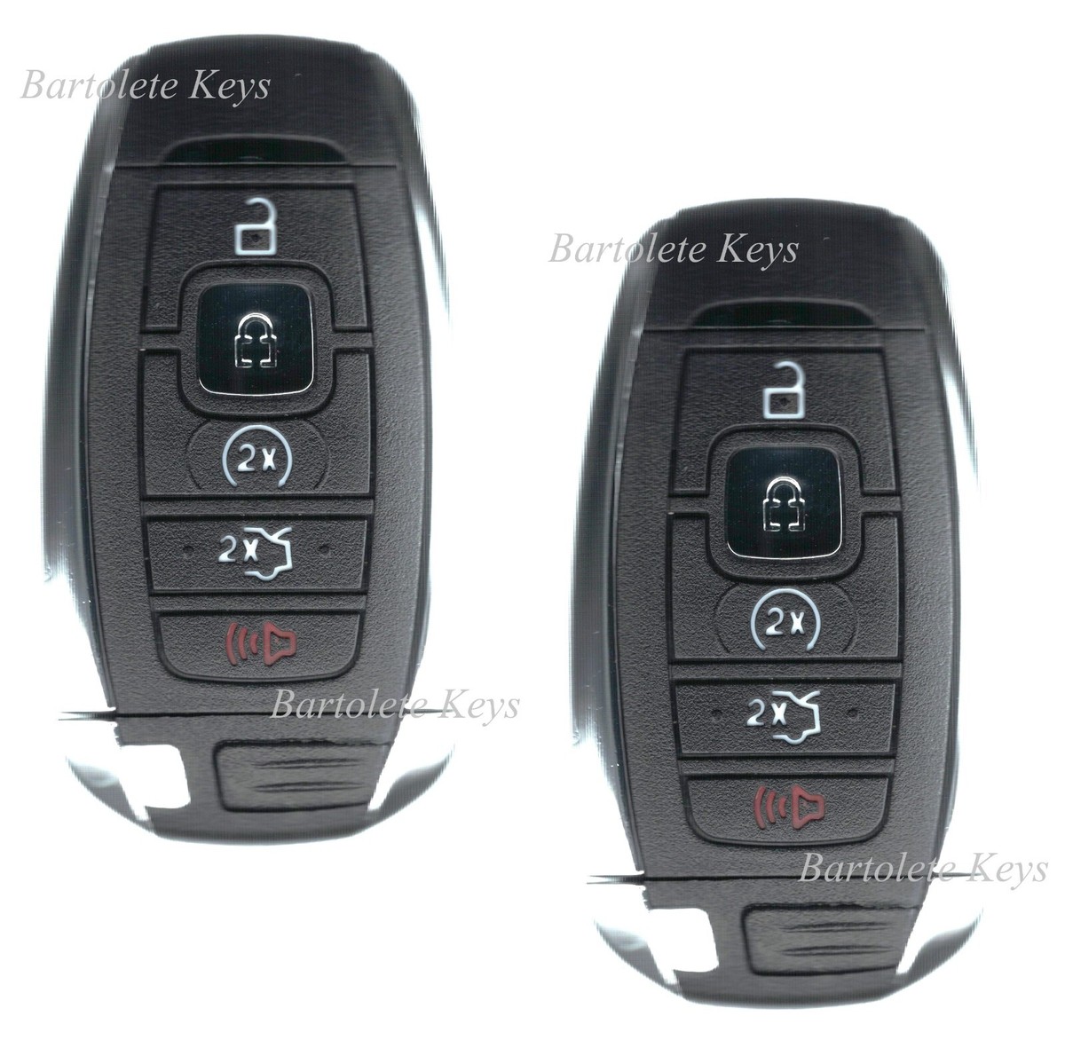 Leather Key Case Cover For Lincoln 4-Button Key Fob (2017-2019 Continental, Navigator, MKC, MKZ) With Keychain