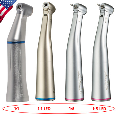 Dental 1:5 1:1 (LED Fiber Optic) Contra Angle Handpiece Internal Water Spray