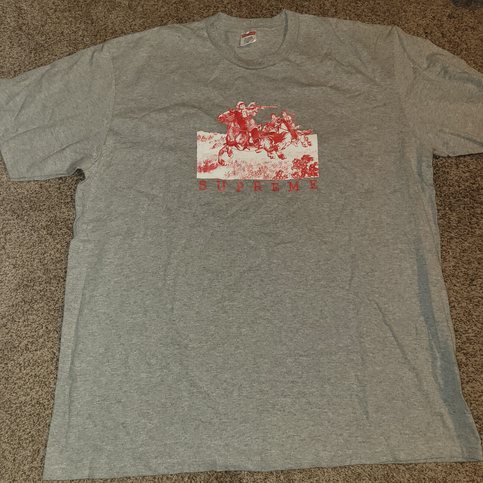 Supreme Riders Tee Heather G Brand New SS19 XL Fighter T-shirt