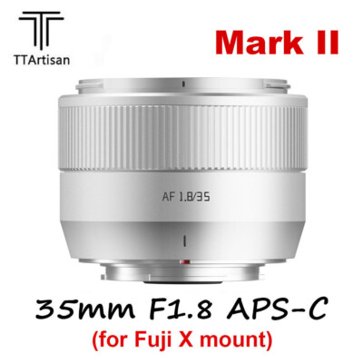 Silver TTArtisan AF 35mm F1.8 II APS-C Auto Focus Lens for Fujifilm Fuji X mount