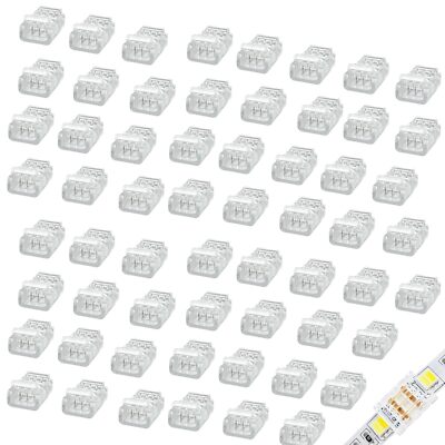 50 Pcs 3 Pin LED 10mm Strip to Strip LED Connector Clear Strip Connector for ...