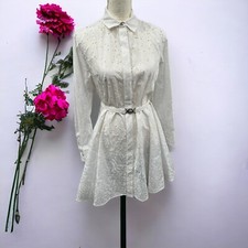 Versace Sangallo Barocco Embroidered Shirtdress Size 42/US6 Retail $2490