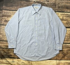 VTG Monsieur by Givenchy Dress Shirt Men's 16.5 34/35 Windowpane Blue