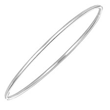 Sterling Silver Shiny Slip On Stackable Bangle Bracelet 4mm 8"