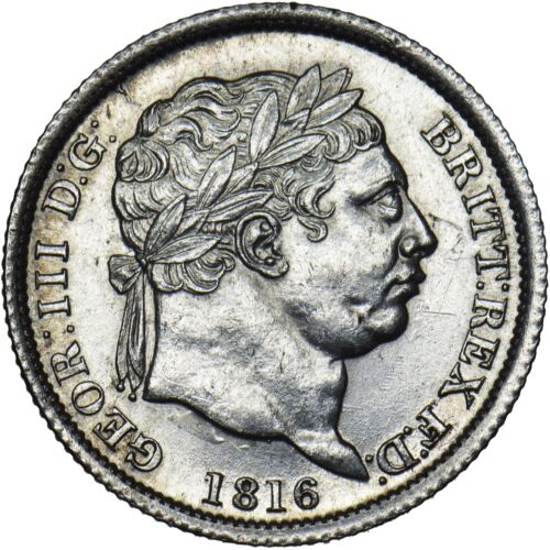 1816 Shilling - George III British Silver Coin - Very Nice - Picture 1 of 2
