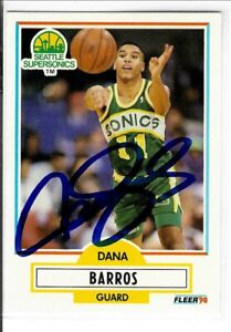 Dana Barros Signed 1990/91 Fleer Card #175