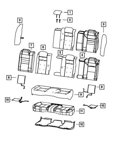 Refuerzo de asiento trasero izquierdo para Dodge Charger 2015-2016 (N/P 5PT431XCAA)