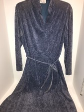 Ms Claire cinched waist nylon blend belted shirt dress