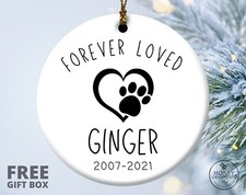 Personalized Dog Christmas Ornament, Custom Pet Memorial Ornament