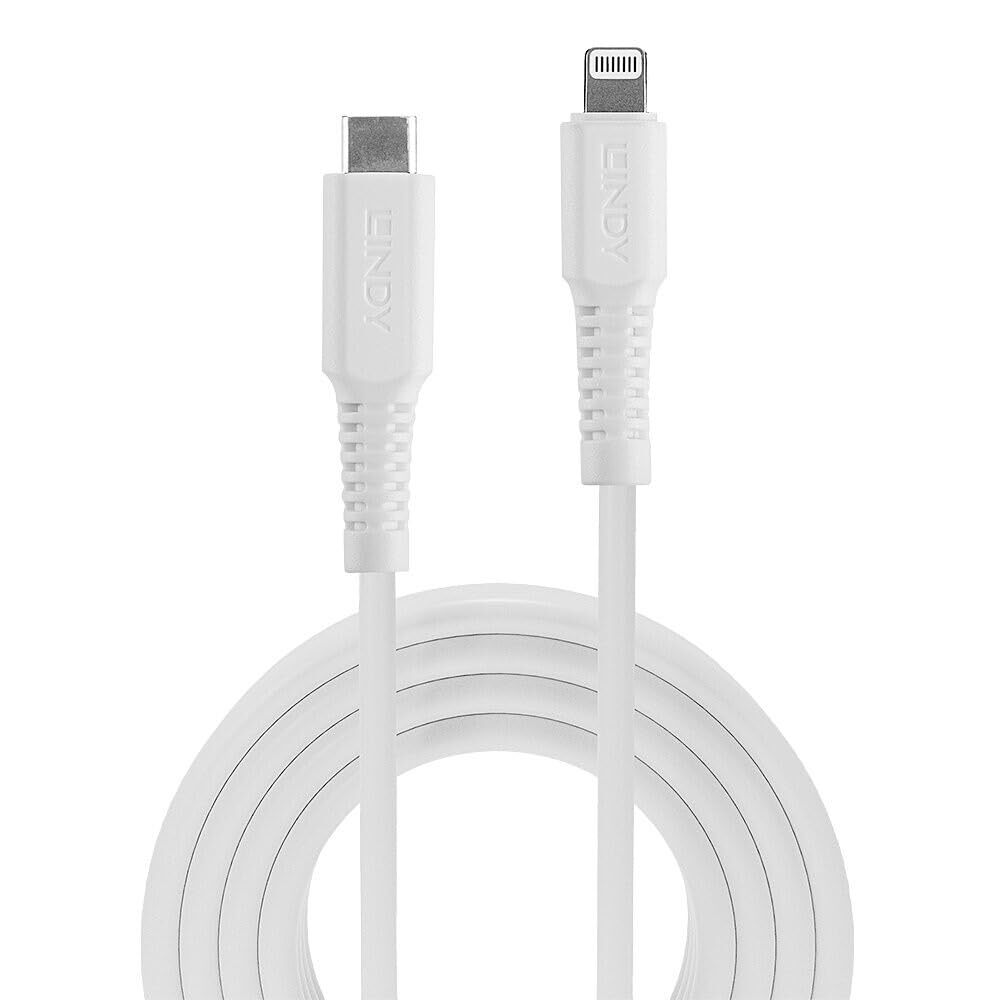 LINDY 2m USB Type C to Lightning Cable, White MFi Certified-image