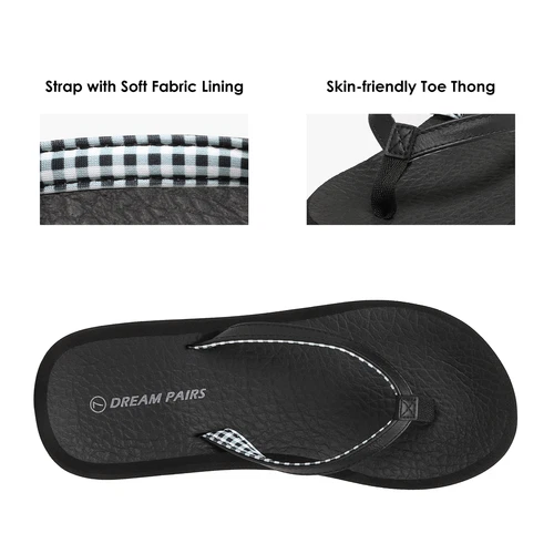 Damen-Flip-Flops Fußgewölbestütze weiche Polster leichte Strand-Riemensandalen - Bild 5 von 30