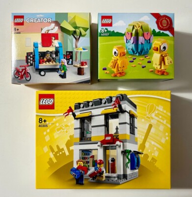 LEGO 40305 Microscale Lego Brand Store + 40488 Kaffeewagen + 40527 Küken  NEU